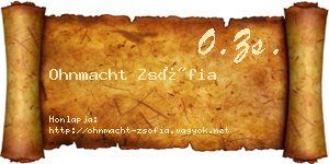 Ohnmacht Zsófia névjegykártya